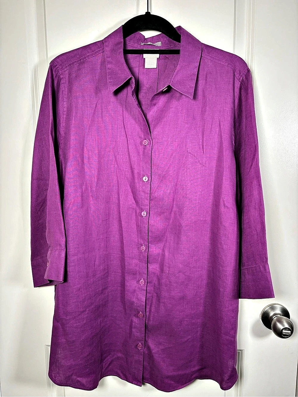 Chico's Purple Button Down Shirt Size 2